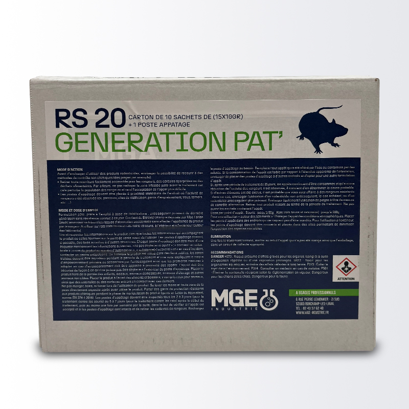 RS20 GENERATION PAT - Appât rodenticide en pâte